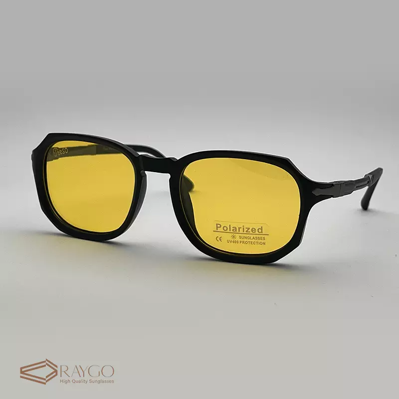 عینک آفتابی پرسول persol کد10مشکی شیشه زرد